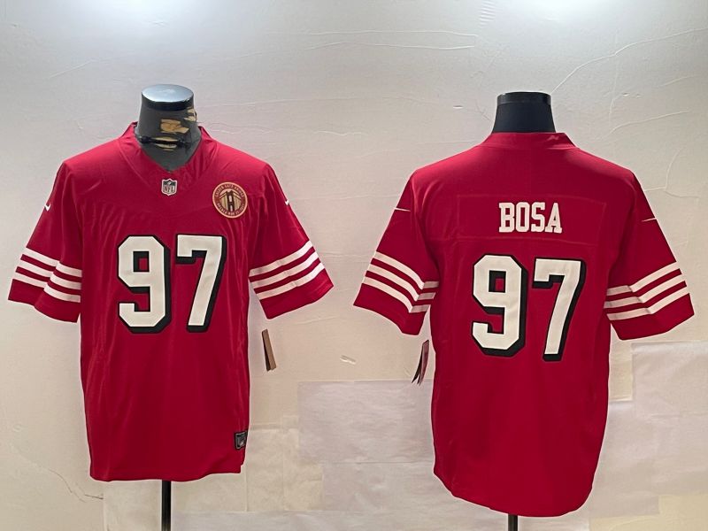 Men San Francisco 49ers #97 Bosa Red three generations 2024 Nike Limited NFL Jersey style 9